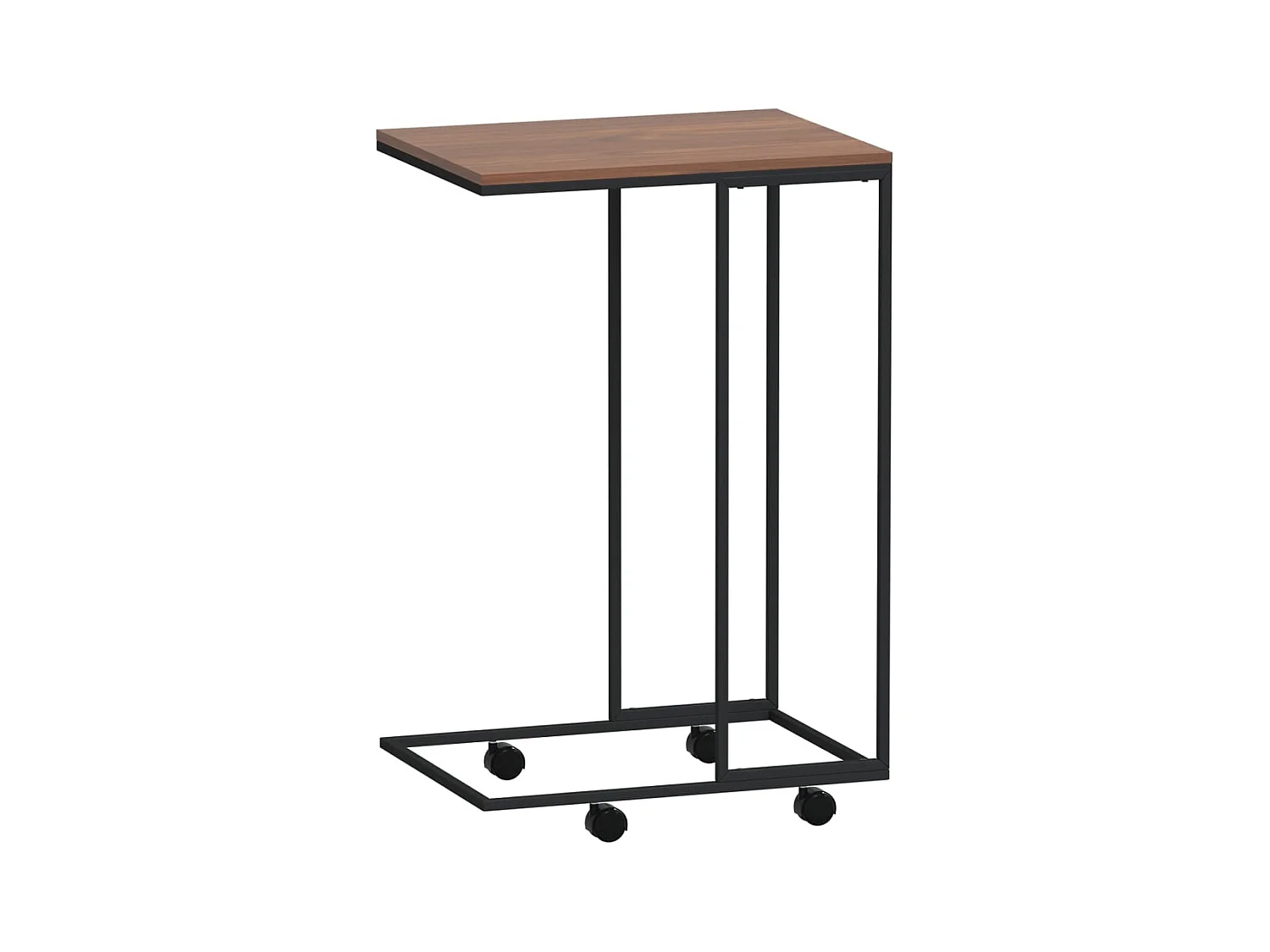 Mesa de centro | Mesa de apoio c/ rodas 40x30x63.5cm derivados de madeira preta