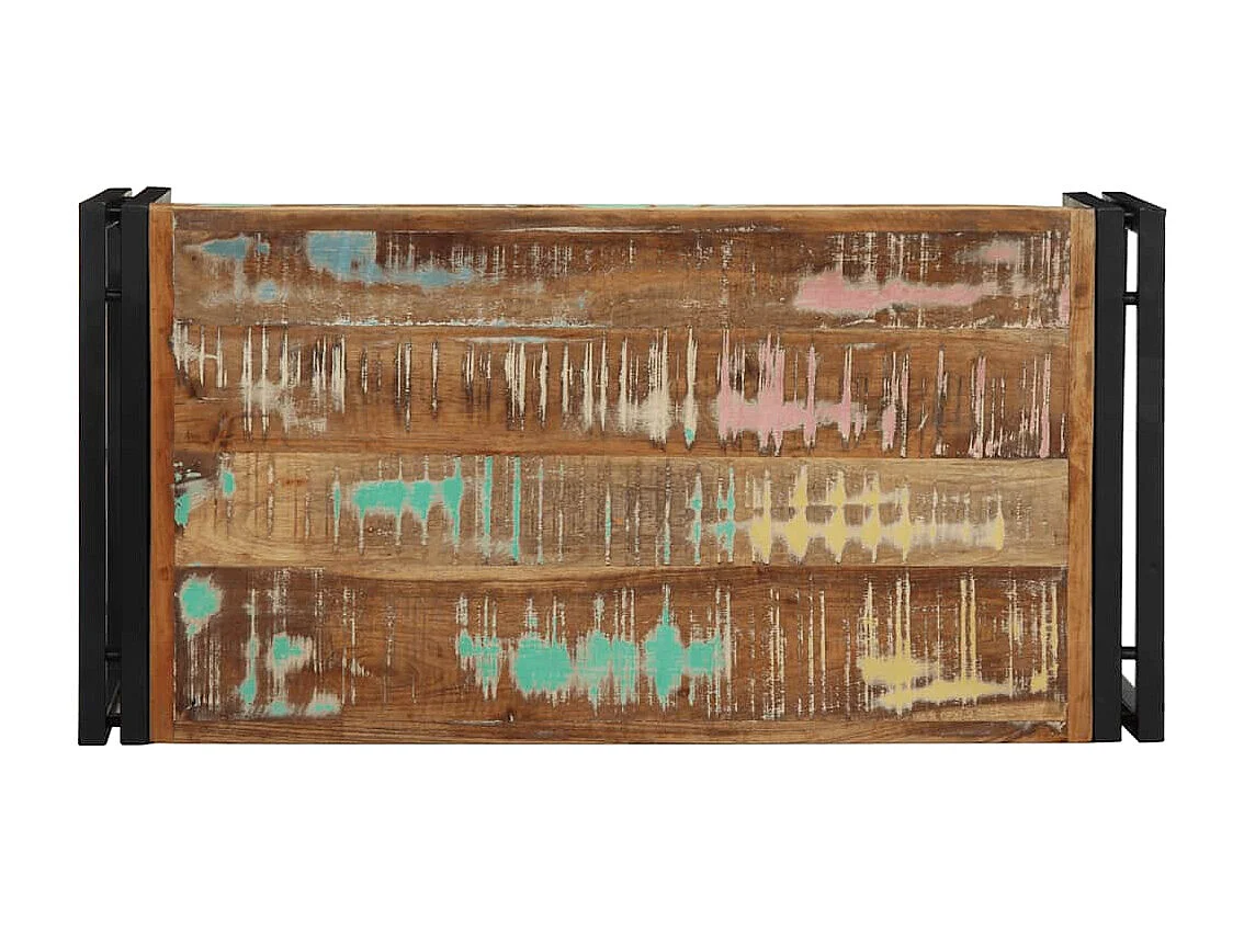 Couchtisch-Wohnzimmertisch-Beistelltische Mehrfarbig 80x40x35 cm Altholz Massivholz SHL14058