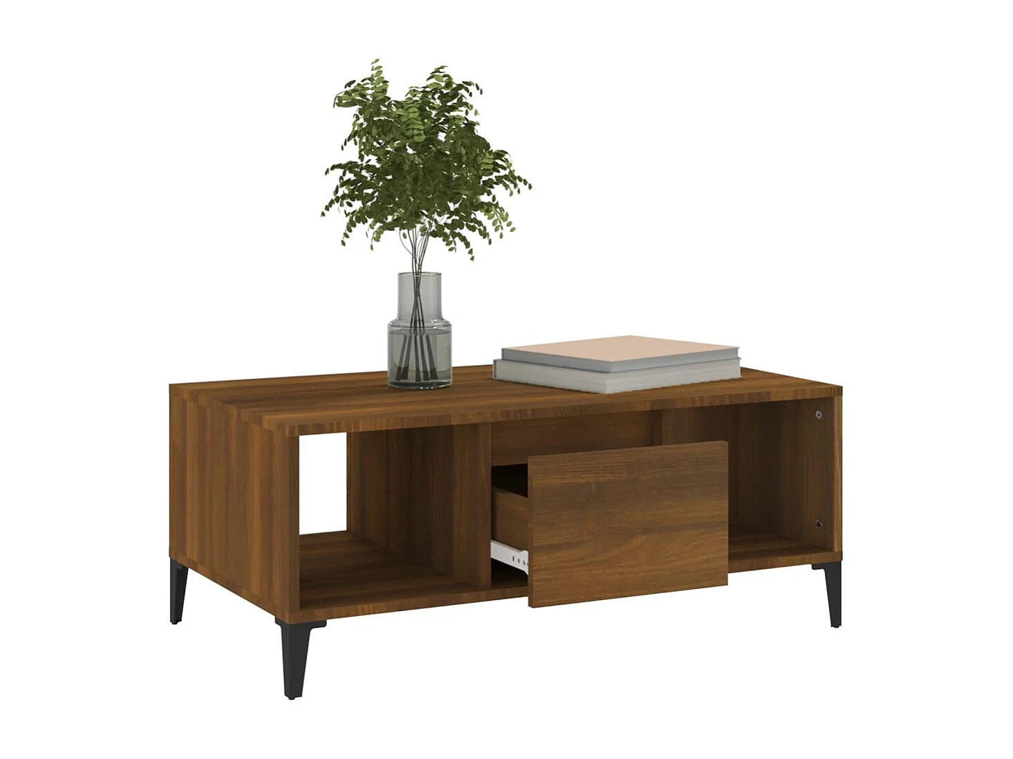 Table basse salon-Table d'appoint Chêne marron 90x50x36,5 cm Bois d'ingénierie SHL21463