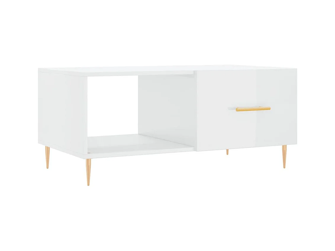 Table basse salon-Table d'appoint Blanc brillant 90x50x40 cm Bois d'ingénierie SHL80255