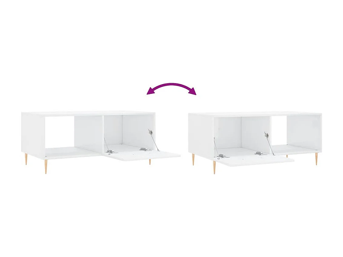 Couchtisch-Wohnzimmertisch-Beistelltische Hochglanz-Weiß 90x50x40 cm Holzwerkstoff SHL12907