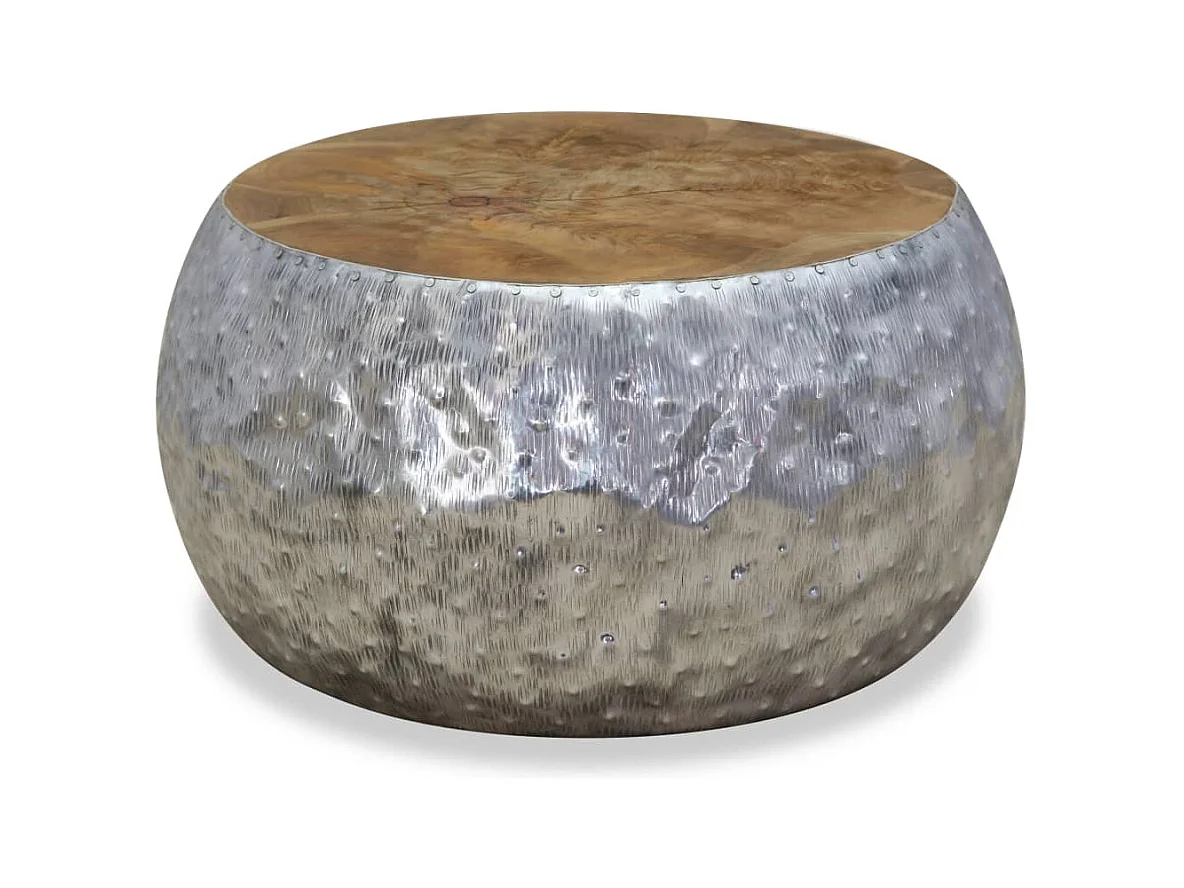 Mesa de centro | Mesa auxiliar salon madera ingeniería y hierro gris Sonoma 80x80x45 cm SHL3644