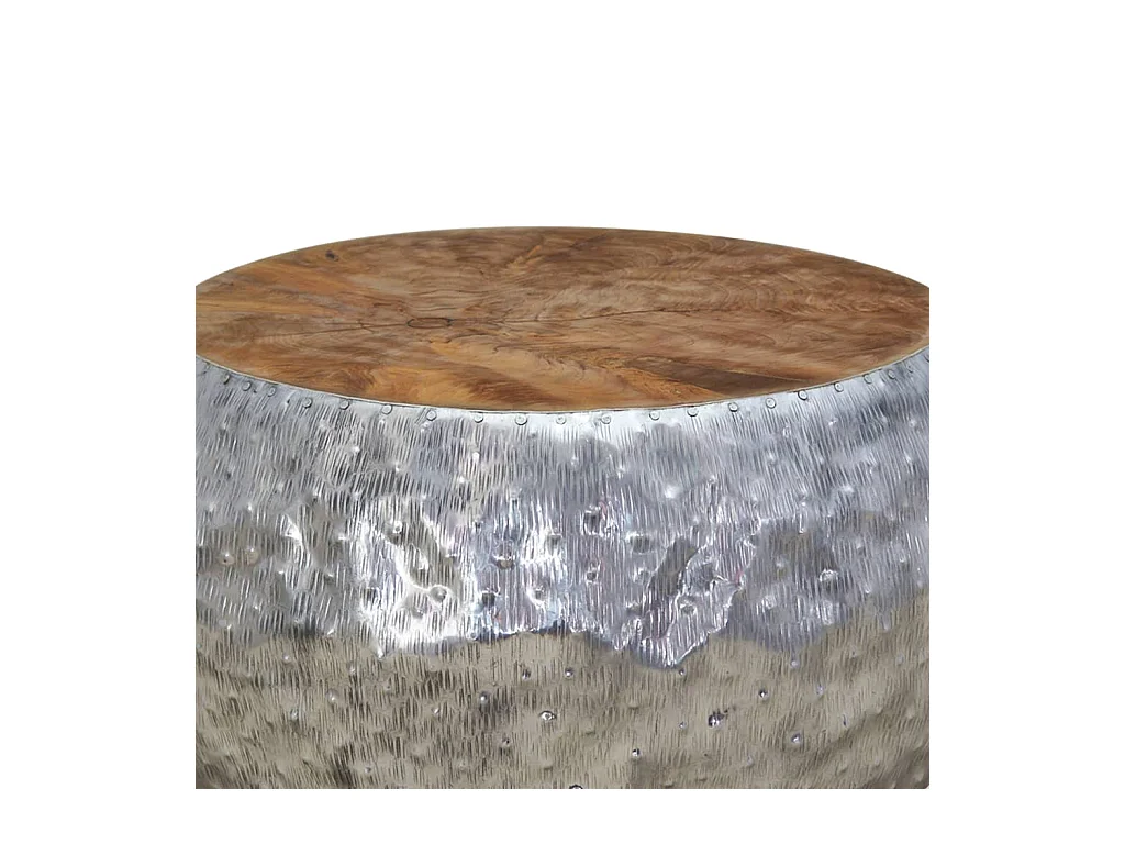 Mesa de centro | Mesa auxiliar salon madera ingeniería y hierro gris Sonoma 80x80x45 cm SHL3644