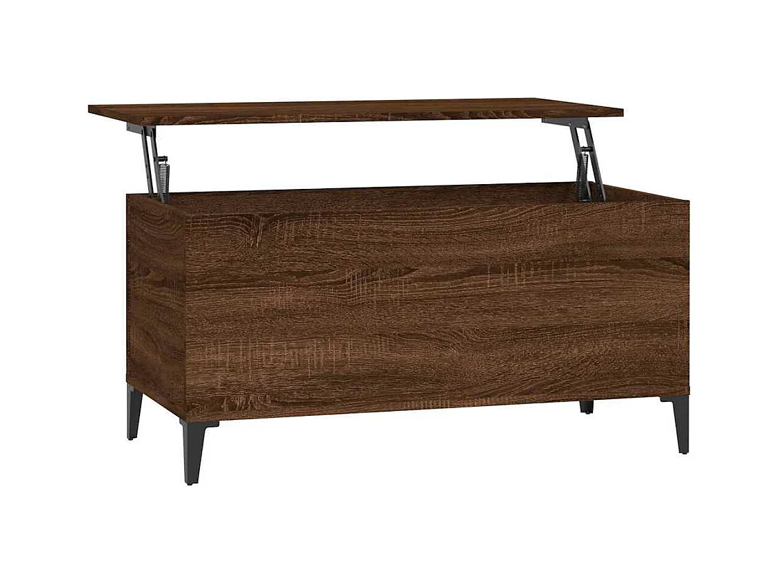 Mesa de centro | Mesa auxiliar madera contrachapada roble marrón 100x50x45 cm SHL150235