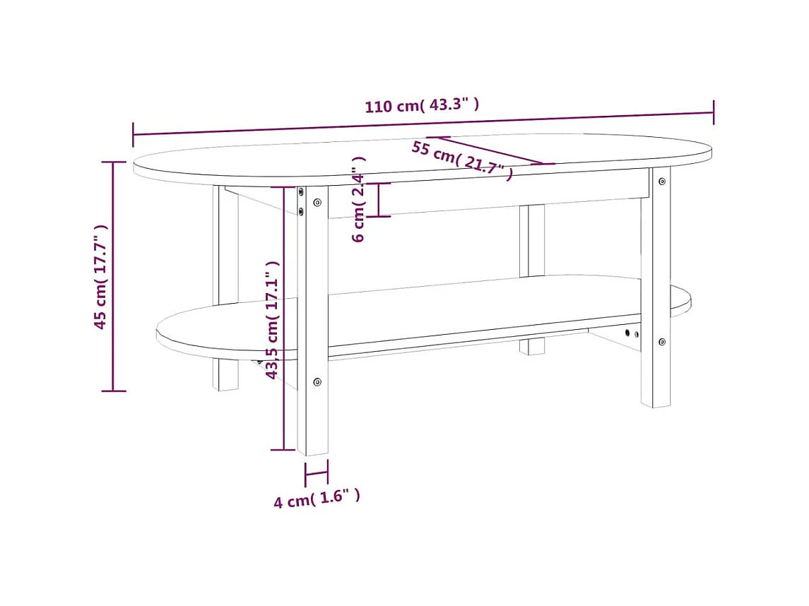Mesa de centro | Mesa auxiliar madera de ingeniería blanco 50x46x50 cm SHL4290