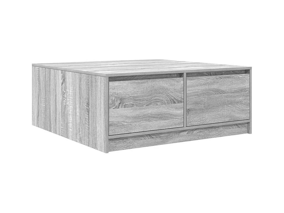 Table basse salon-Table d'appoint avec tiroirs sonoma gris 100x100x40 cm SHL37968