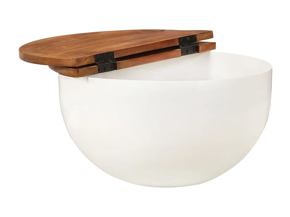 Couchtisch-Sofatisch-Beistelltische Weiß 50x27 cm Altholz Massiv SHL21529