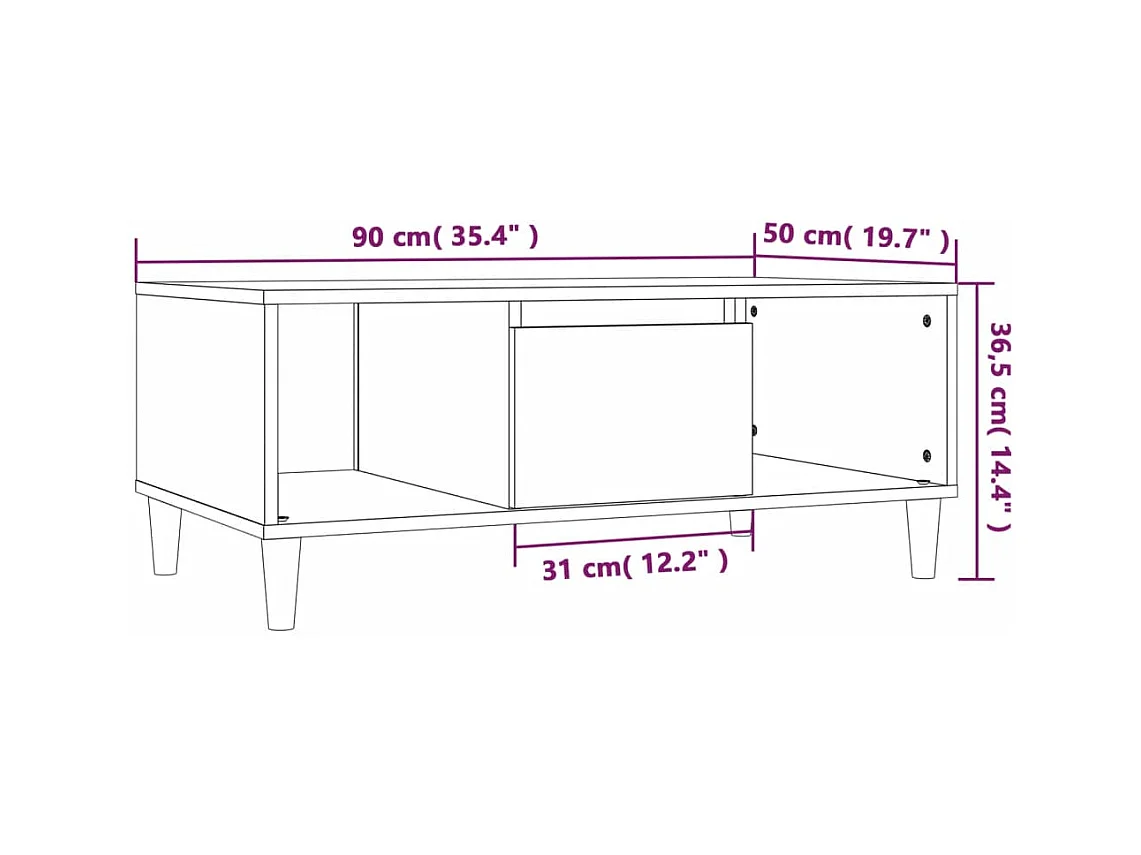 Table basse salon-Table d'appoint Chêne sonoma 90x50x36,5 cm Bois d'ingénierie SHL89895