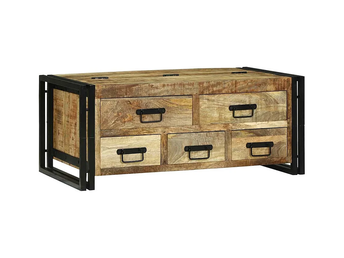 Table basse salon-Table d'appoint 90x50x38 cm en bois de manguier massif SHL39651