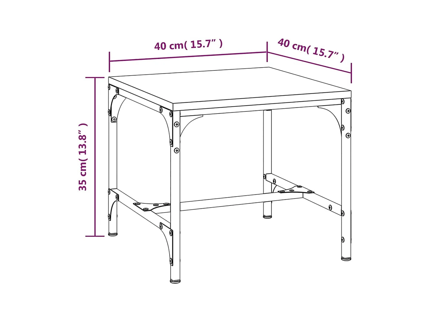 Mesa de centro | Mesa auxiliar madera contrachapada roble ahumado 90x50x36,5 cm SHL346857