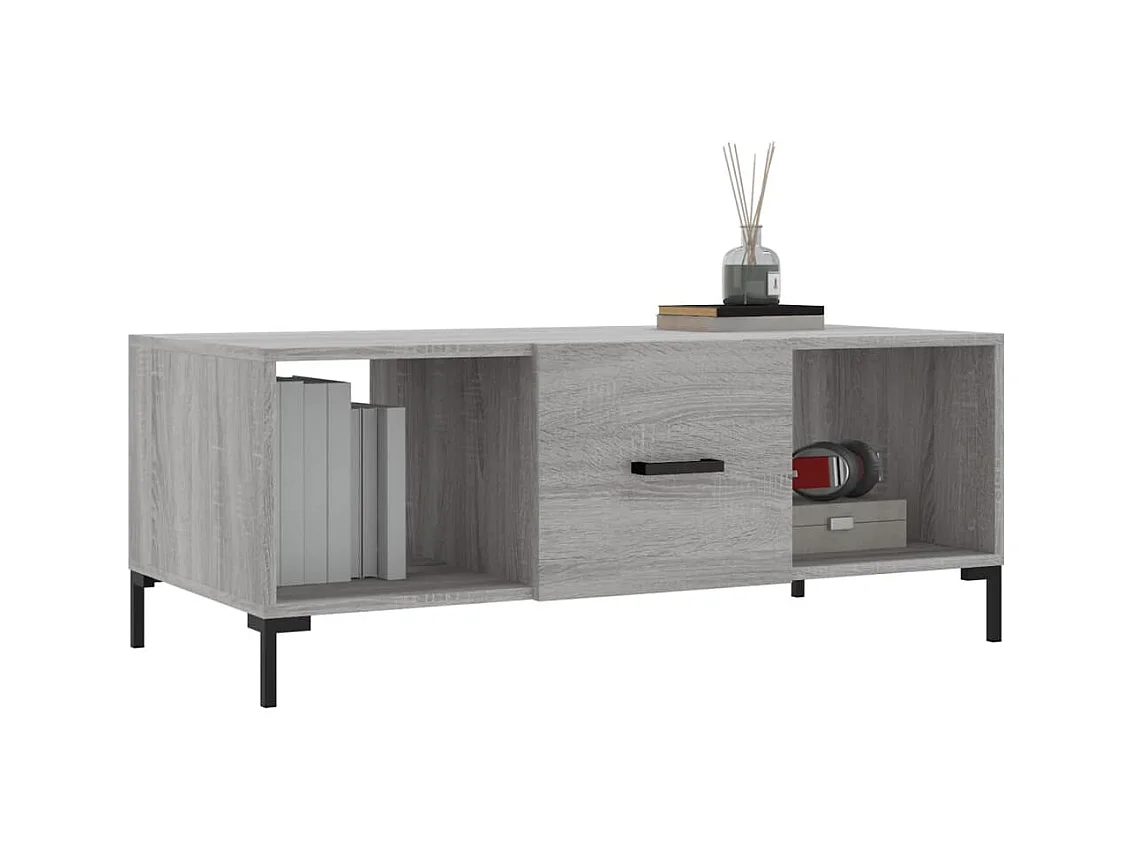 Mesa de centro | Mesa auxiliar madera de ingeniería roble ahumado 100x51x45 cm SHL3612