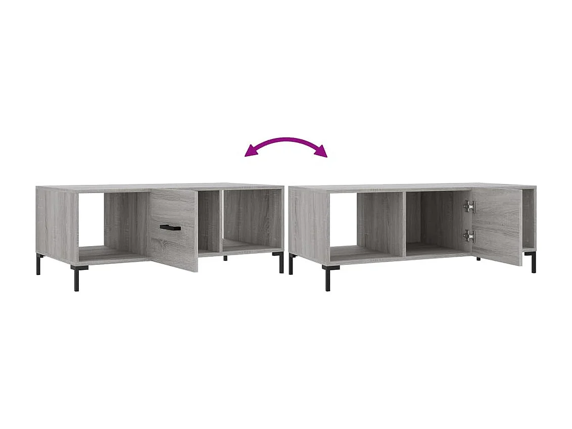 Couchtisch-Wohnzimmertisch-Beistelltische Grau Sonoma 102x50x40 cm Holzwerkstoff SHL96182