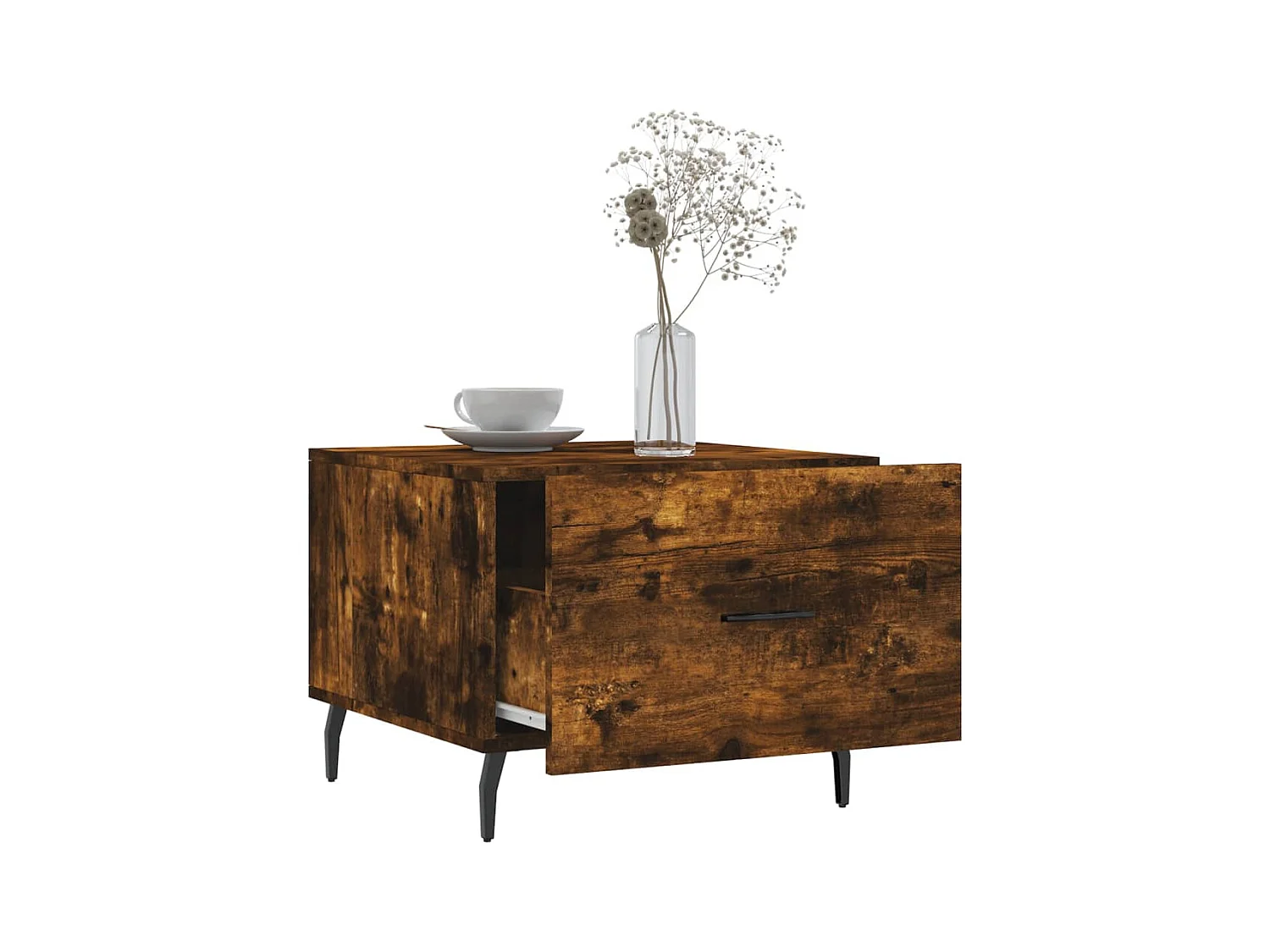 Table basse salon-Table d'appoint Chêne fumé 50x50x40 cm Bois d'ingénierie SHL20721