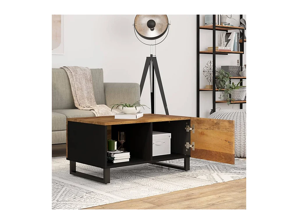 Mesa de centro | Mesa auxiliar con Infinity LED marrón roble 70x50x38 cm SHL3948