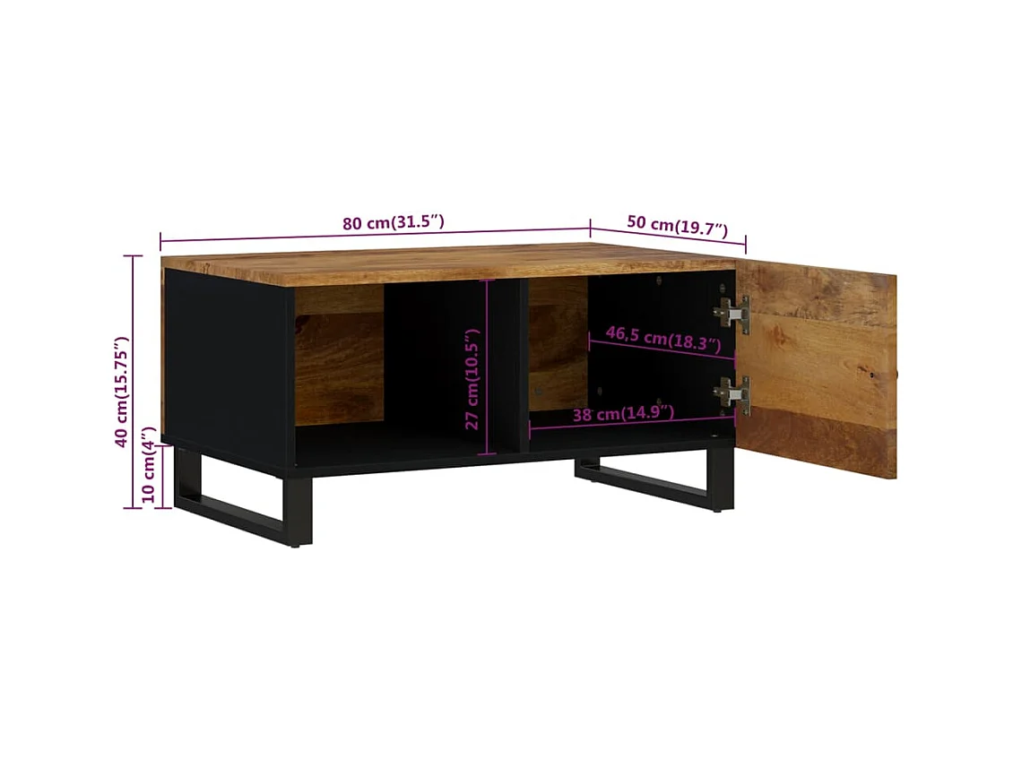 Mesa de centro | Mesa auxiliar con Infinity LED marrón roble 70x50x38 cm SHL3948