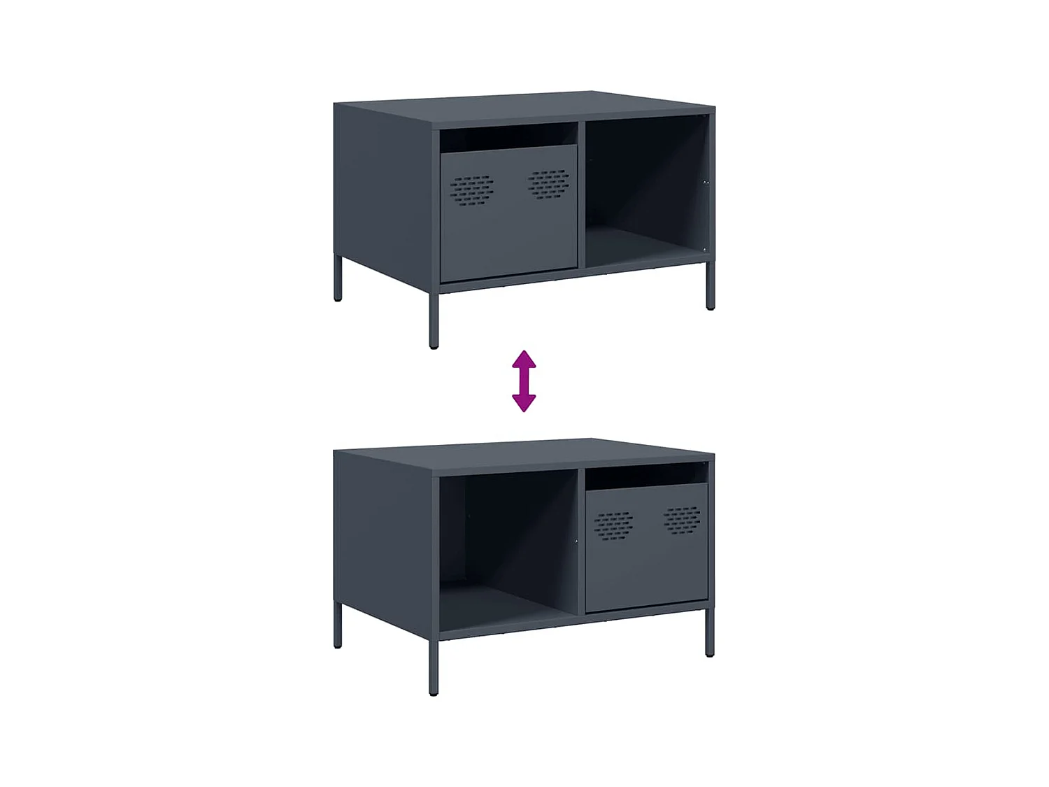 Mesa de centro | Mesa de apoio | Mesa de café 68.5x50x43.5 cm aço laminado a frio antracite