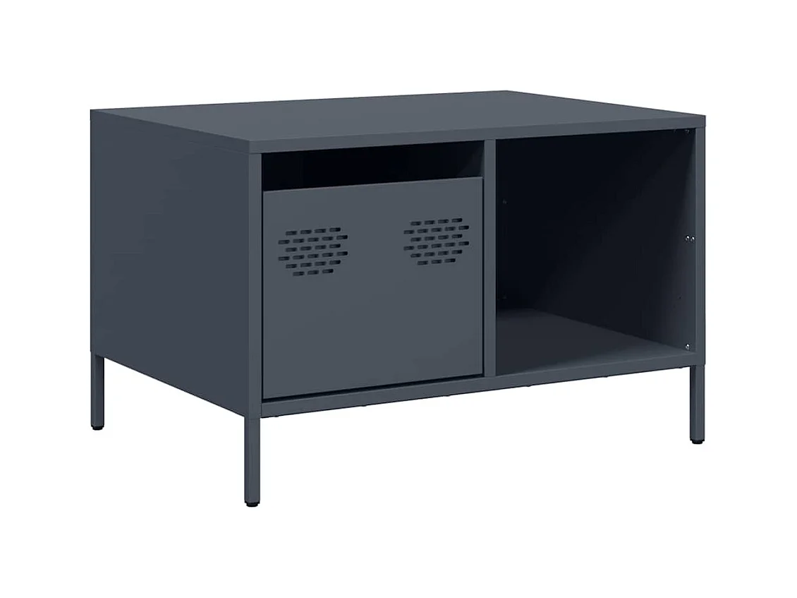 Table basse salon-Table d'appoint anthracite 68,5x50x43,5 cm acier laminé à froid SHL65765