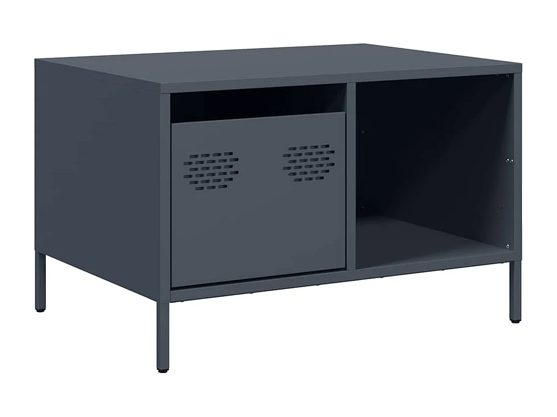 Table basse salon-Table d'appoint anthracite 68,5x50x43,5 cm acier laminé à froid SHL65765