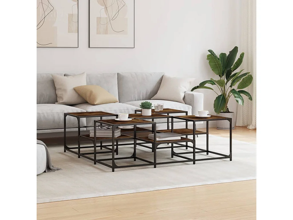 Mesa de centro-Mesa auxiliar de madera maciza de mango 90x45x40cm SHL1774