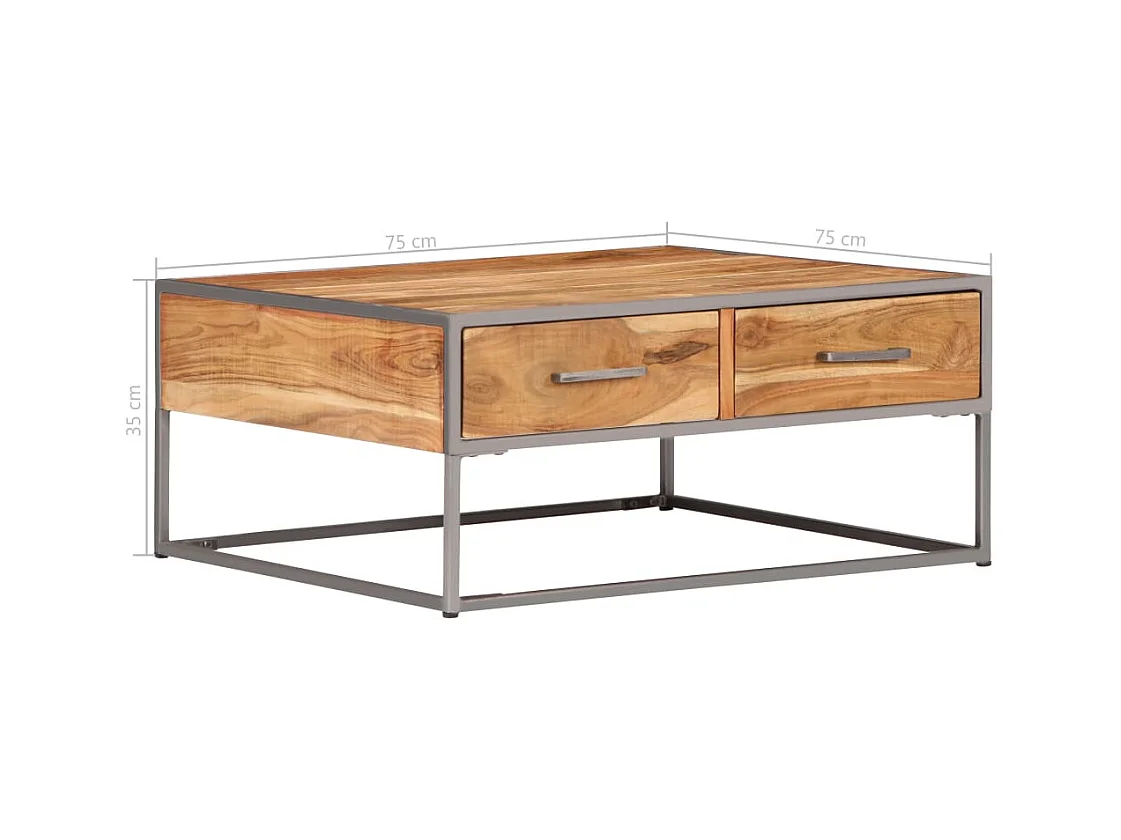 Table basse salon-Table d'appoint 75x75x35 cm Bois solide d'acacia SHL59833