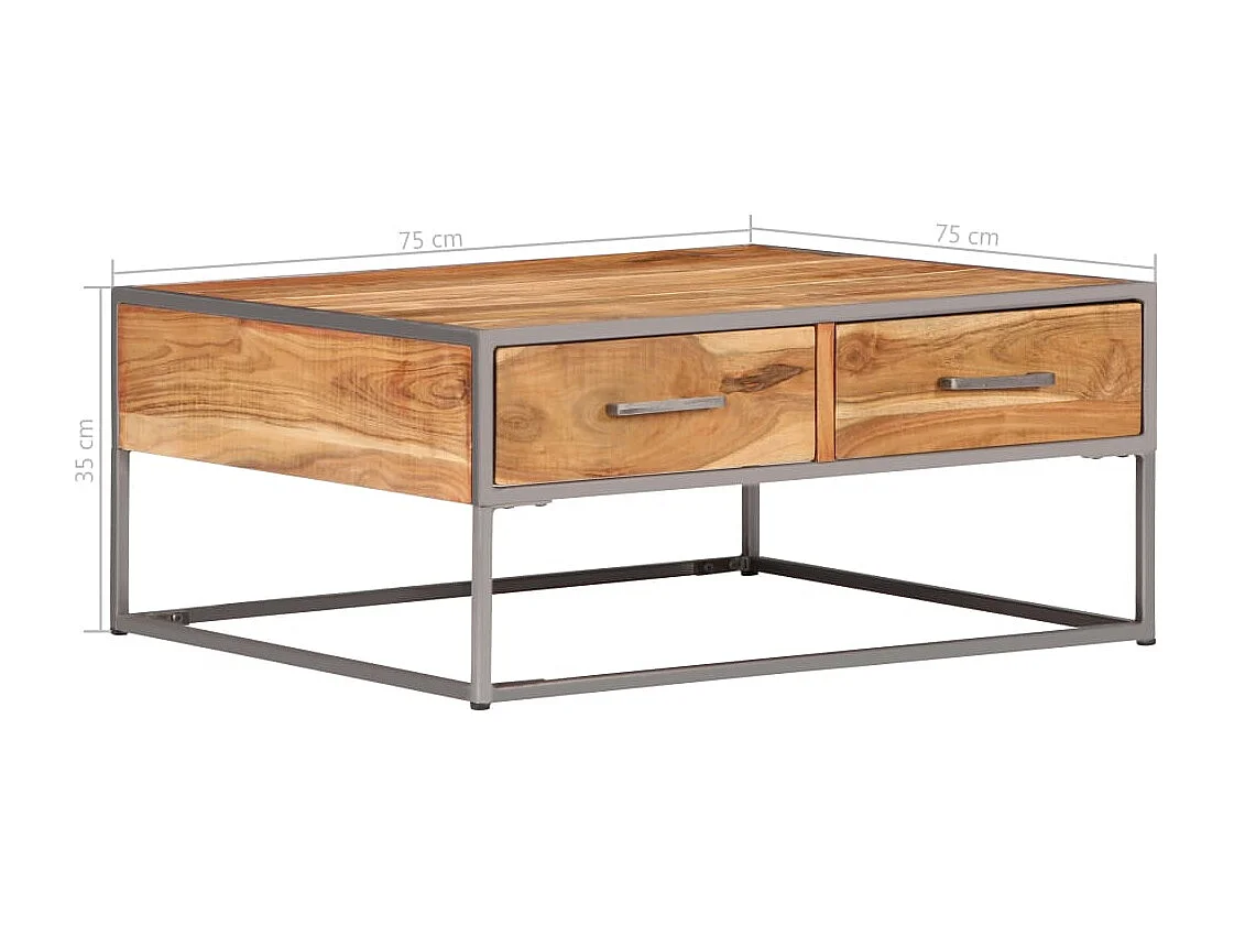 Salontafel | Woonkamertafel | Koffietafel 75x75x35 cm massief acaciahout