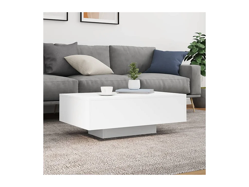 Mesa de centro-Mesa auxiliar de madera maciza de acacia 110x50x35 cm SHL1940