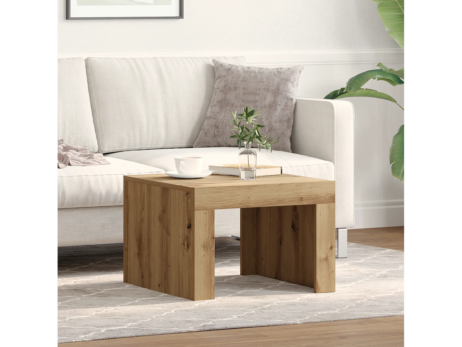 Couchtisch-Wohnzimmertisch-Beistelltische Artisan-Eiche 50x50x35 cm Holzwerkstoff SHL89850