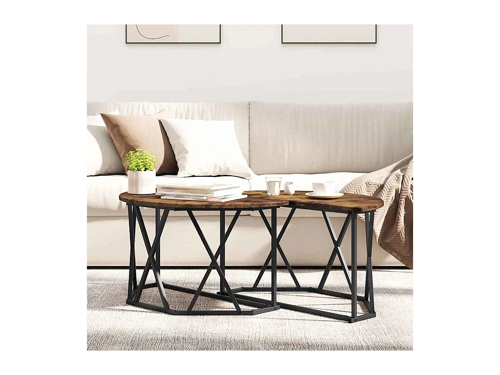 Mesa de centro-Mesa auxiliar-Mesita de centro madera de ingeniería roble Sonoma 101x49x52 cm SHL3132