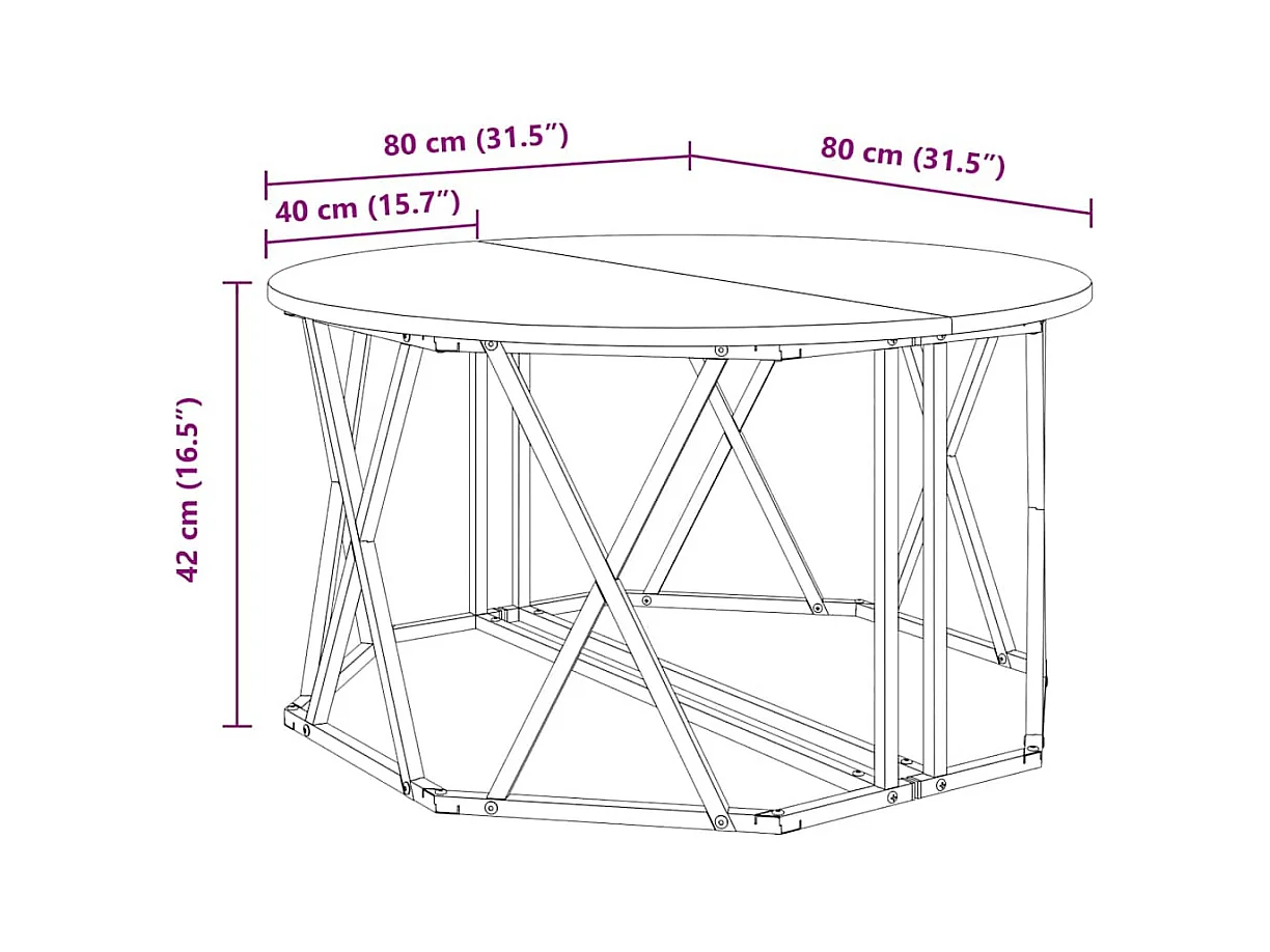 Mesa de centro-Mesa auxiliar-Mesita de centro madera de ingeniería roble Sonoma 101x49x52 cm SHL3132