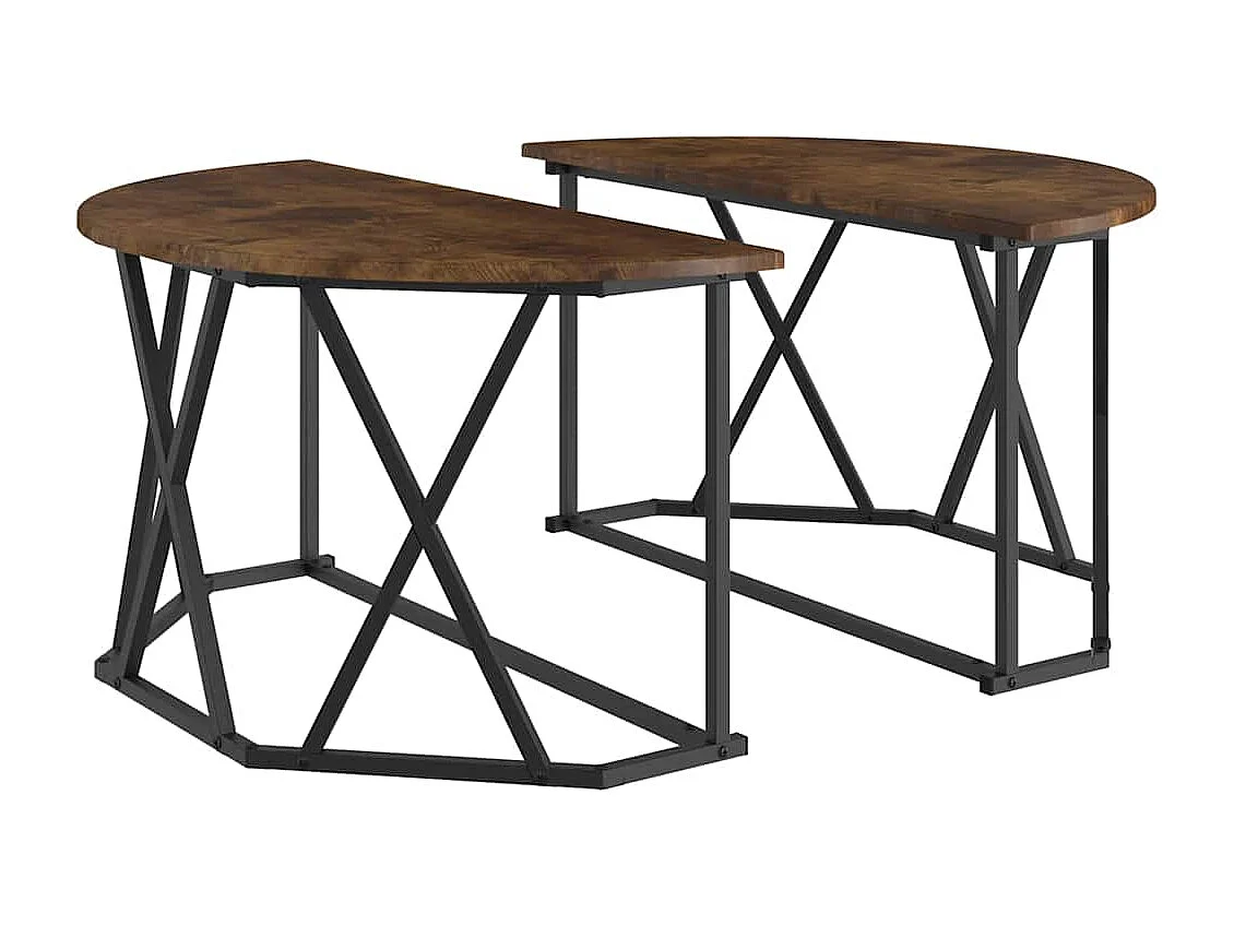 Salontafel | Woonkamertafel | Bijzettafel Gerookt eiken 80 x 80 x 42 cm