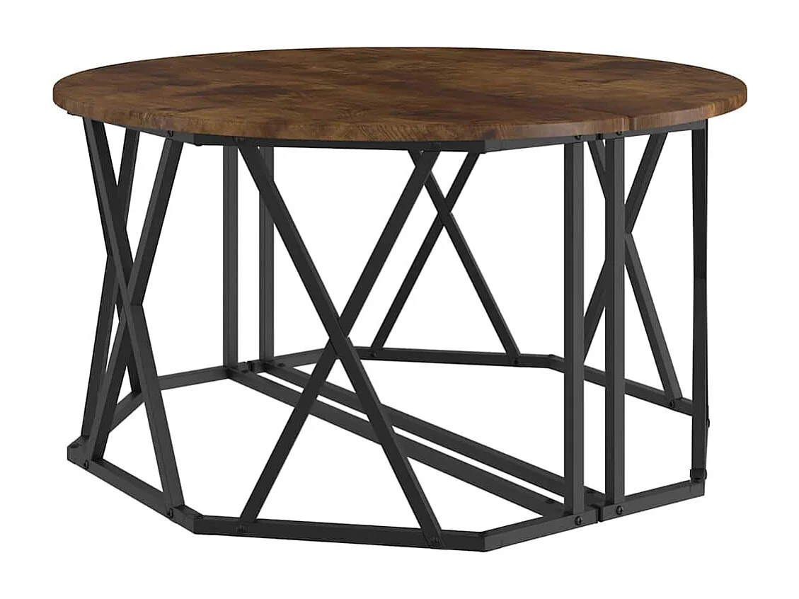 Salontafel | Woonkamertafel | Bijzettafel Gerookt eiken 80 x 80 x 42 cm