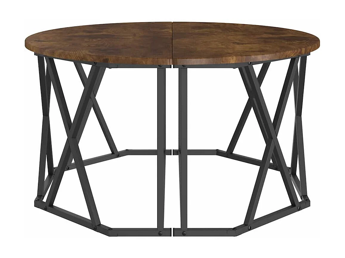 Salontafel | Woonkamertafel | Bijzettafel Gerookt eiken 80 x 80 x 42 cm