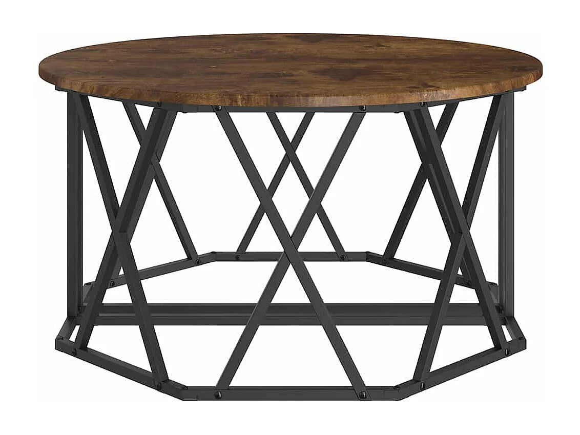 Salontafel | Woonkamertafel | Bijzettafel Gerookt eiken 80 x 80 x 42 cm