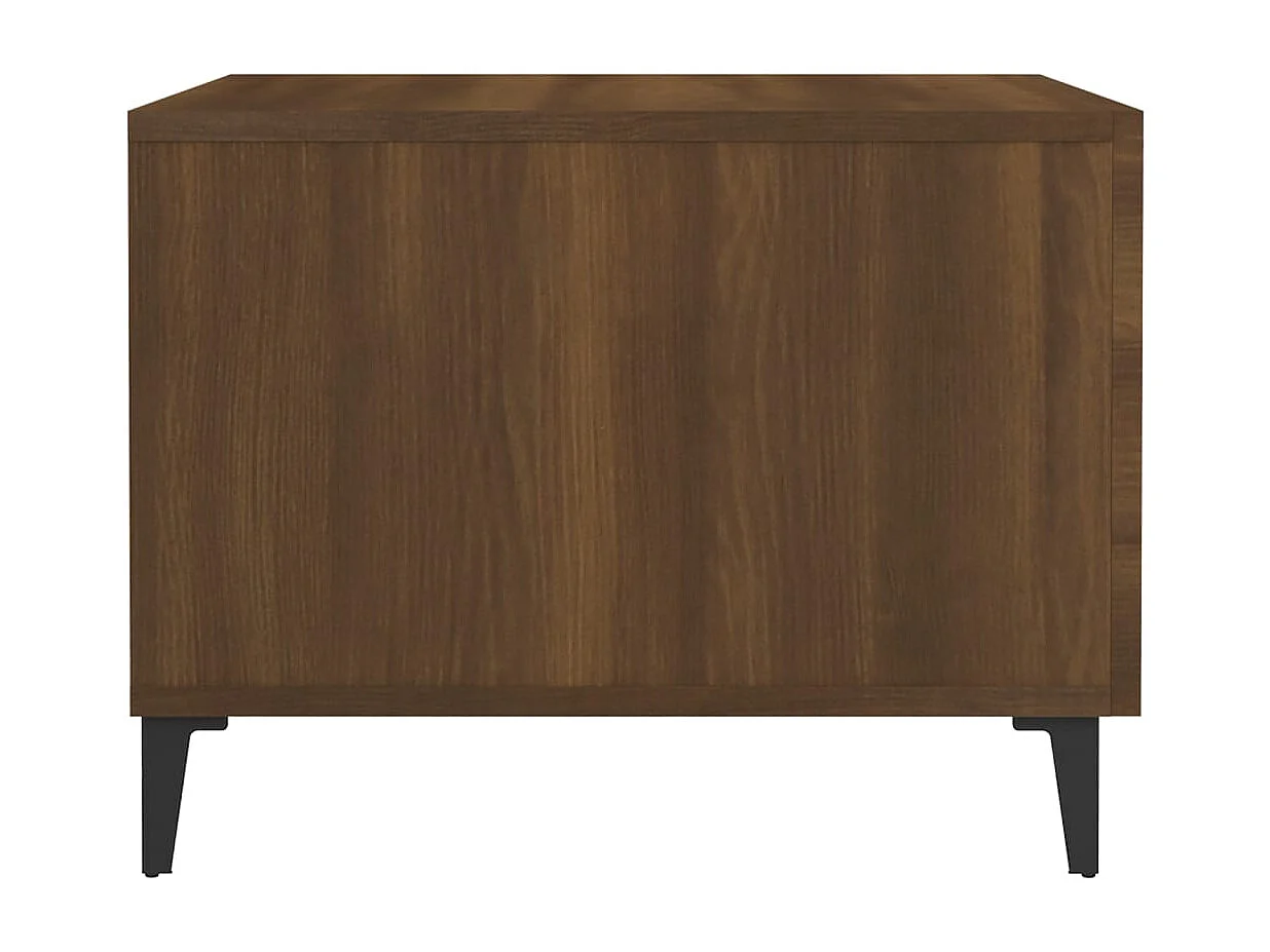 Salontafel | Bijzettafel met metalen poten 50x50x40 cm bruin eikenkleur