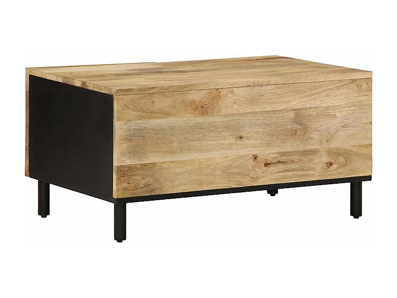 Salontafel | Woonkamertafel | Bijzettafel 80x50x40 cm massief ruw mangohout zwart