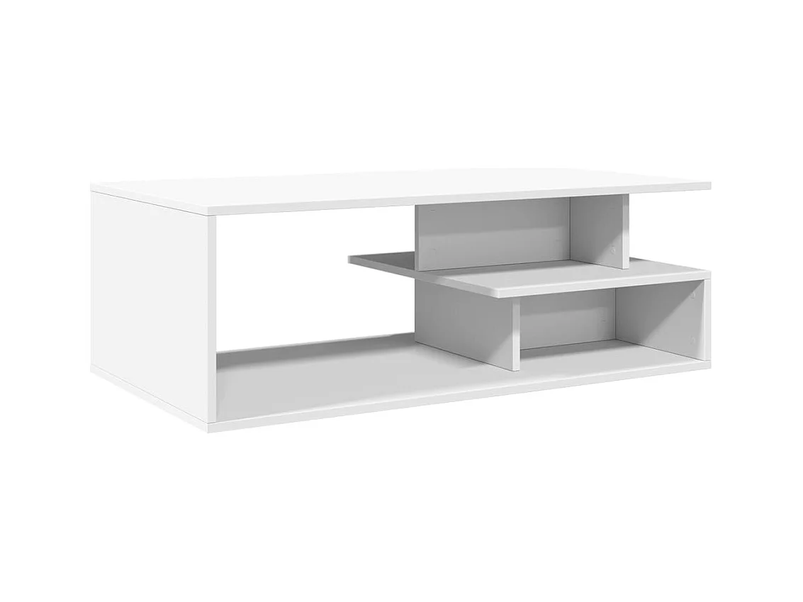 Table basse salon-Table d'appoint blanc 102x55x35 cm bois d'ingénierie SHL40480