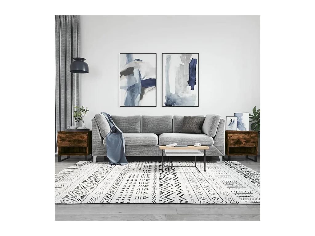 Mesa de centro | Mesa auxiliar multicolor 80x40x35 cm madera maciza reciclada SHL273832