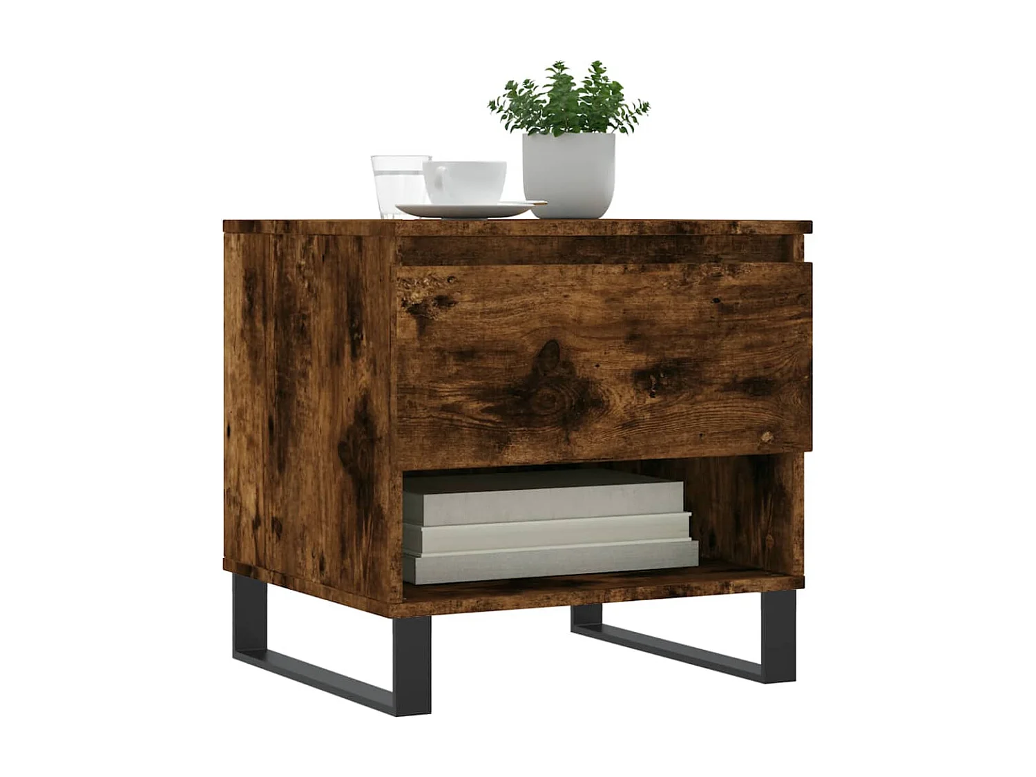 Couchtisch 2er Set-Sofatisch-Beistelltische Räuchereiche 50x46x50 cm Holzwerkstoff SHL14471