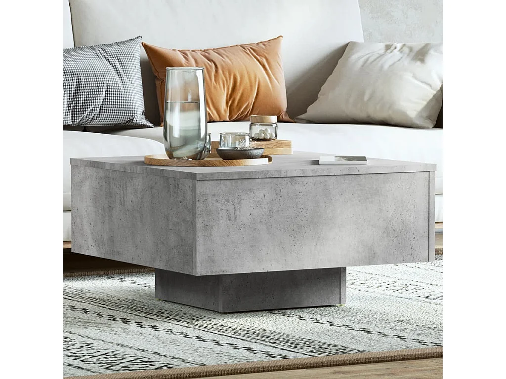 Couchtisch-Sofatisch-Beistelltische Betongrau 60x60x31,5 cm Holzwerkstoff SHL7935