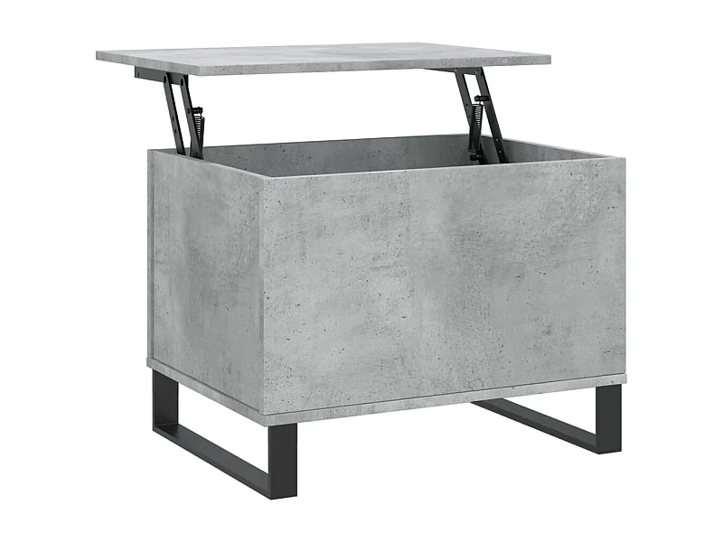 Mesa de centro | Mesa auxiliar puertas de vidrio gris hormigón 68,5x50x50 cm SHL3461