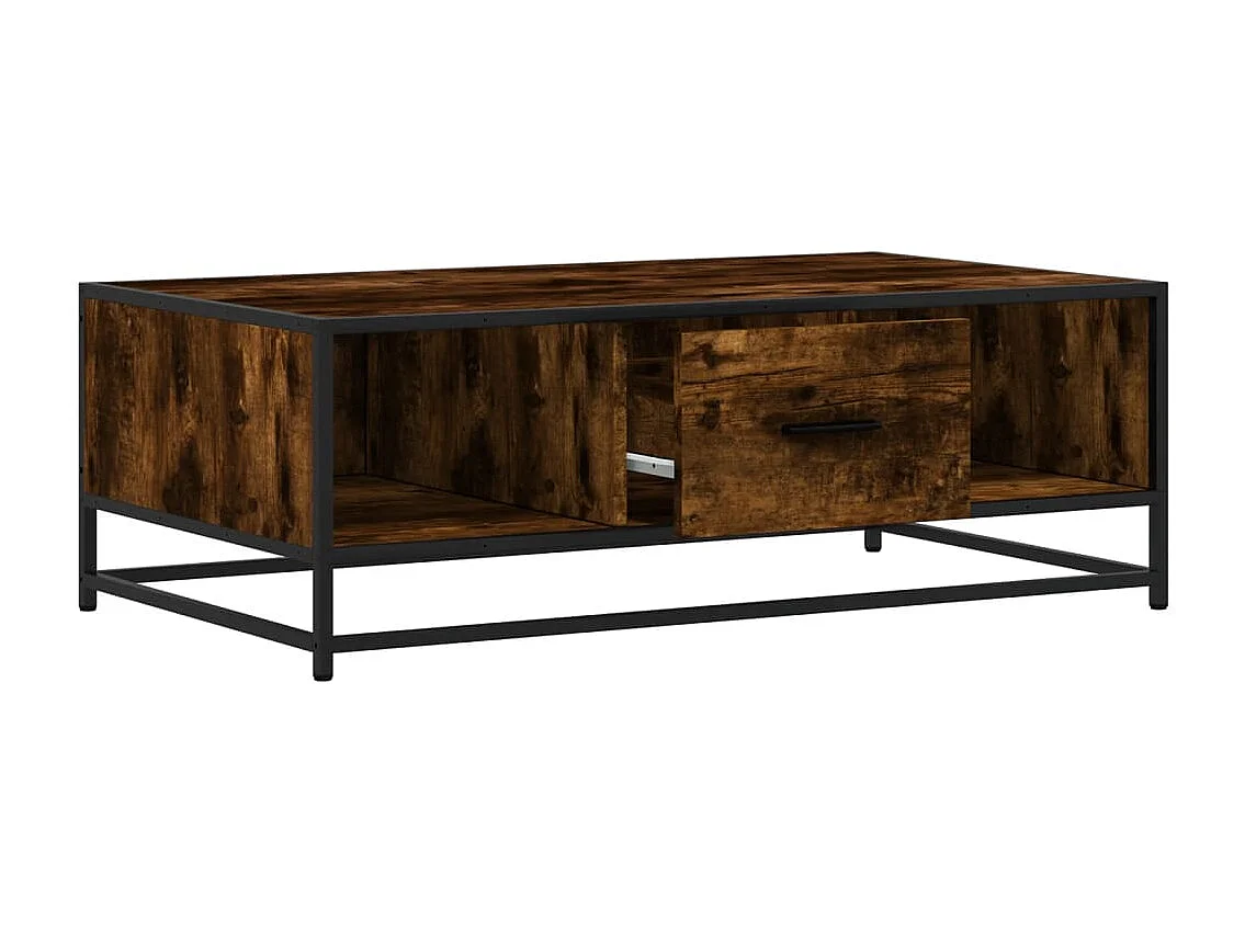 Mesa de centro-Mesa auxiliar madera maciza de pino gris 80x50x40 cm SHL3808