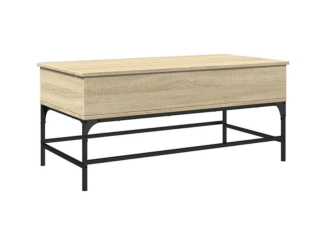 Table basse salon-Table d'appoint chêne sonoma 100x50x45cm bois d'ingénierie et métal SHL87407