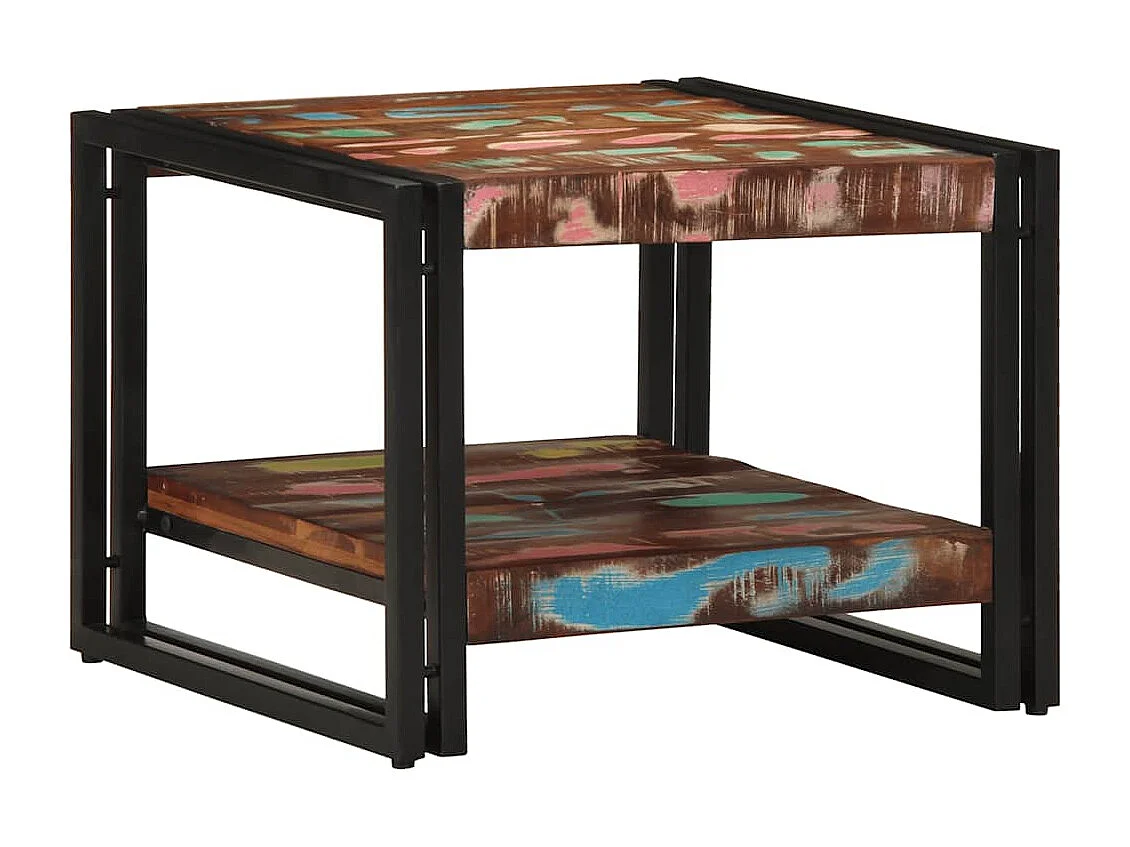Table basse salon-Table d'appoint multicolore 50x50x38 cm bois de récupération massif SHL32680