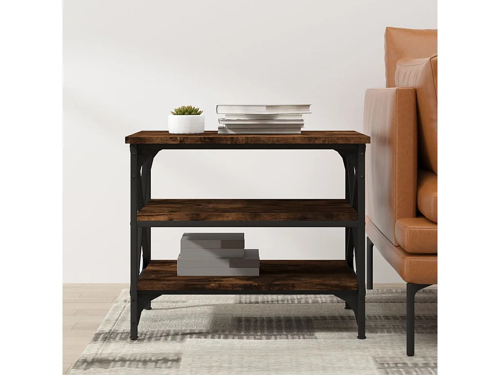 Table basse salon-Table d'appoint Chêne fumé 55x38x45 cm Bois d'ingénierie SHL79866