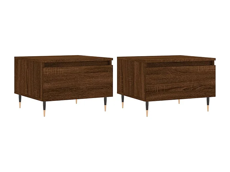 Conjunto de 2 Mesas de Centro | Mesa de apoio | Mesa de café 50x46x35 cm deriv. madeira carvalho castanho