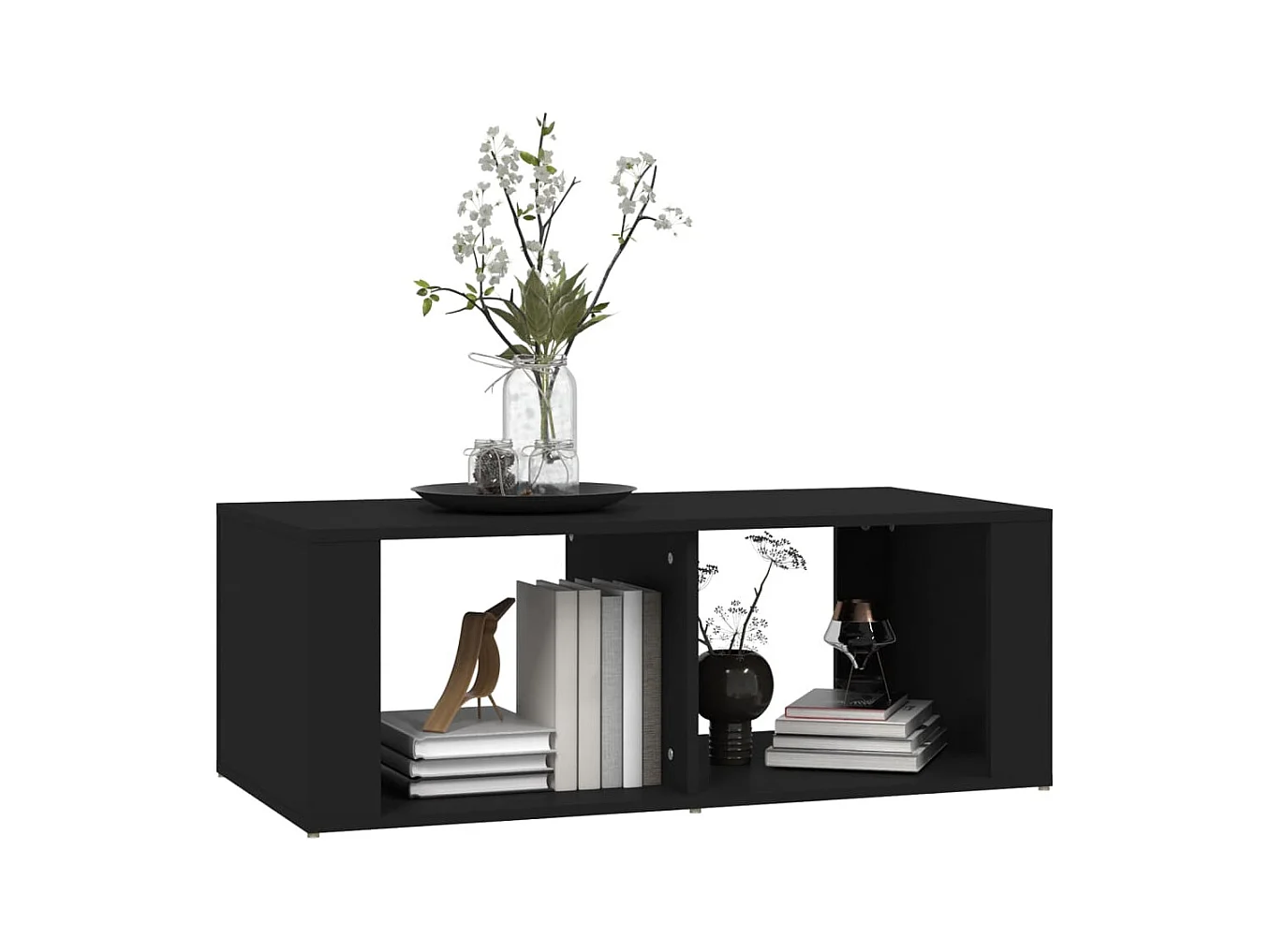 Mesa de centro | Mesa de apoio 100x50x36 cm derivados de madeira preto