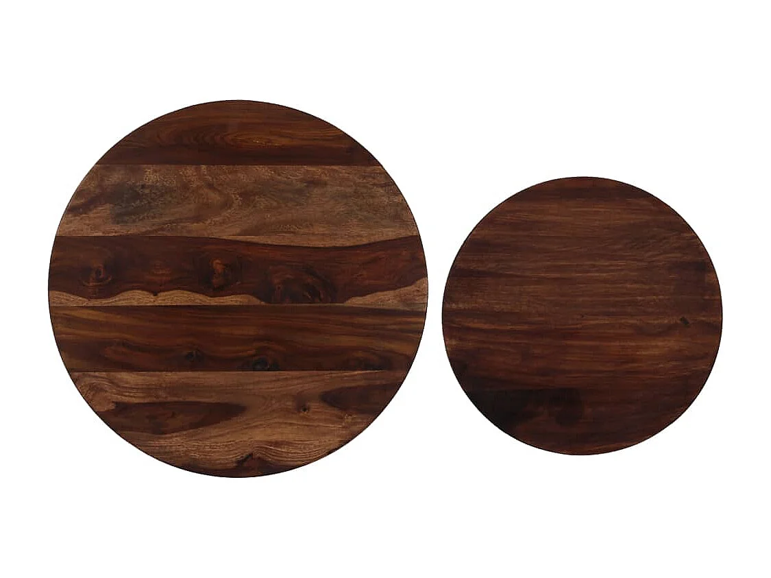 Couchtisch 2er Set-Beistelltisch Massivholz Akazie 60x35 cm SHL30349