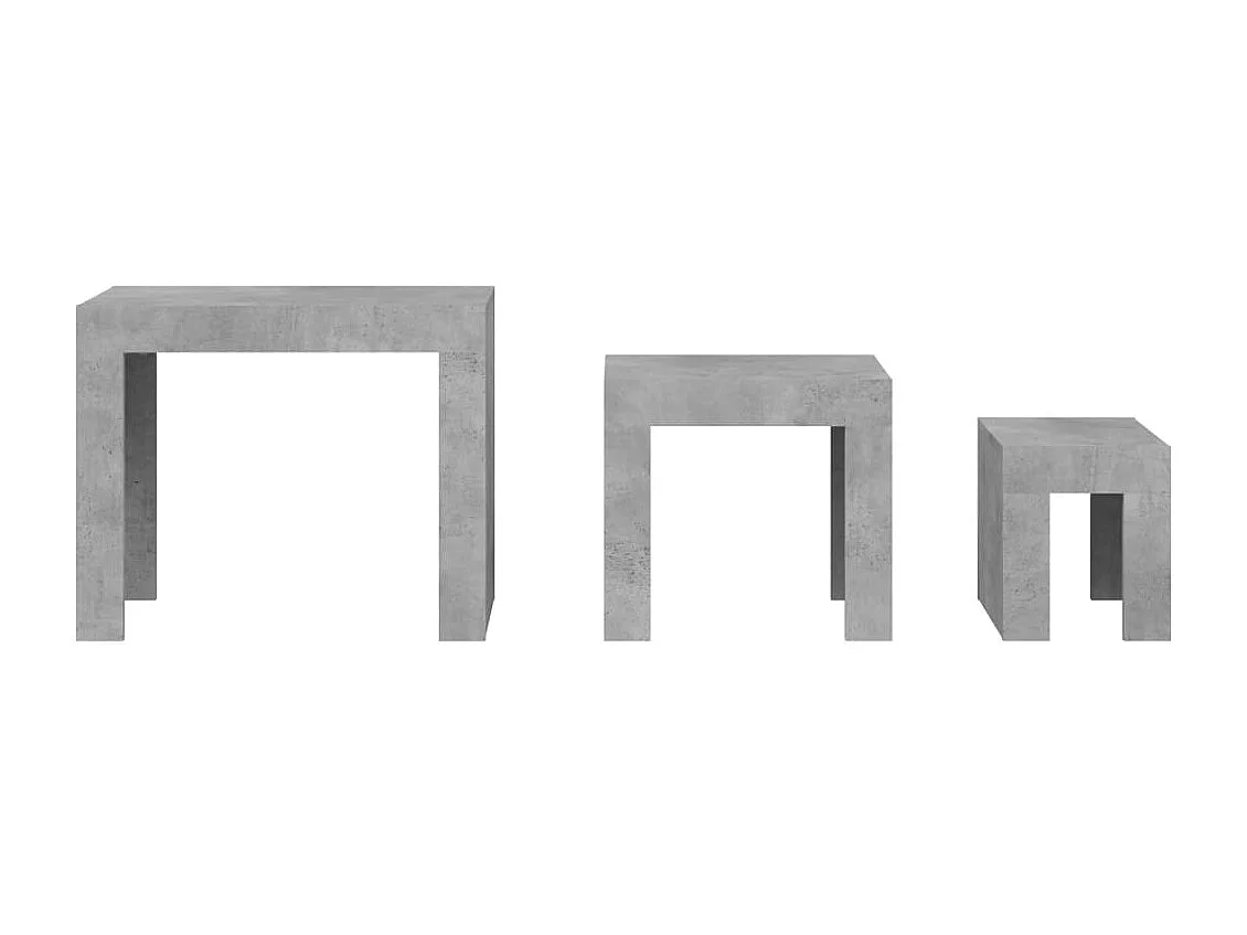 Tables basses gigognes 3 pièces Gris béton Bois d'ingénierie SHL64729