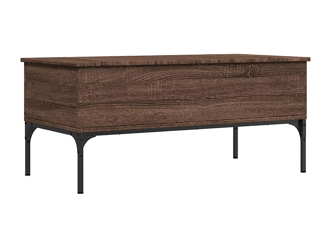 Couchtisch-Wohnzimmertisch-Beistelltische Braun Eichen-Optik 100x50x45 cm Holzwerkstoff Metall SHL34048