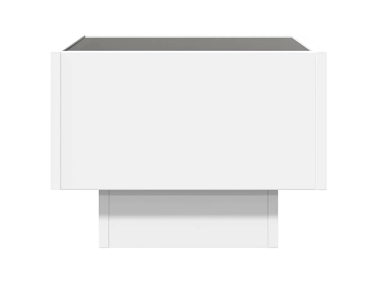 Mesa de centro-Mesa auxiliar madera contrachapada gris brillante 60x60x30 cm SHL2252